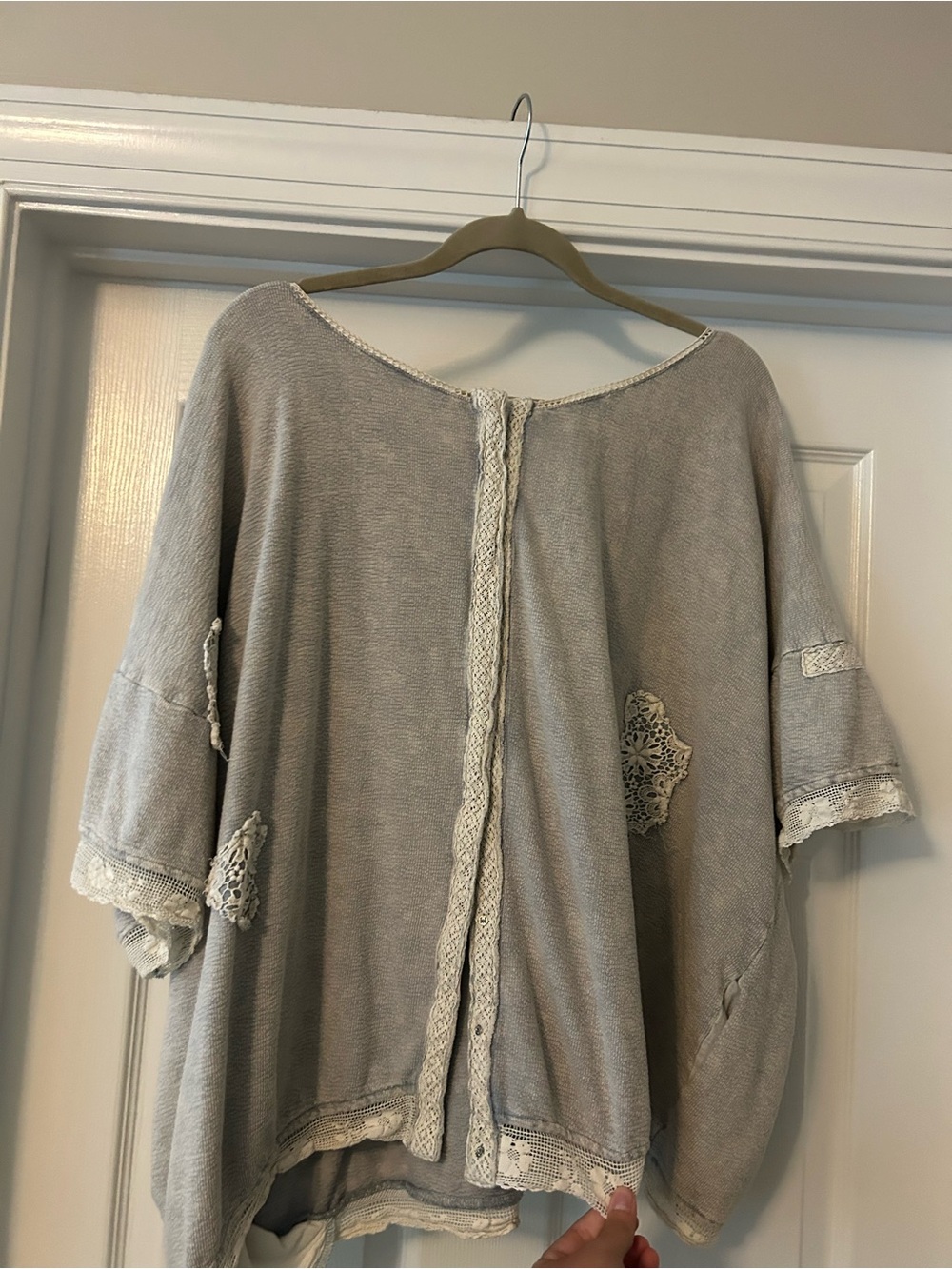 Nina Gray Sweatshirt with Multicolor LOVE Appliqué - Picture 3 of 3